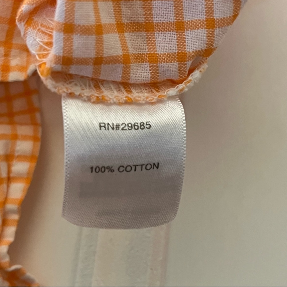 Pendleton Orange & White Checkered Button Down Sh… - image 6